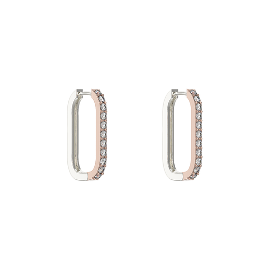 ADORE REVERSIBLE HOOP EARRINGS SILVER / ROSE GOLD MIX