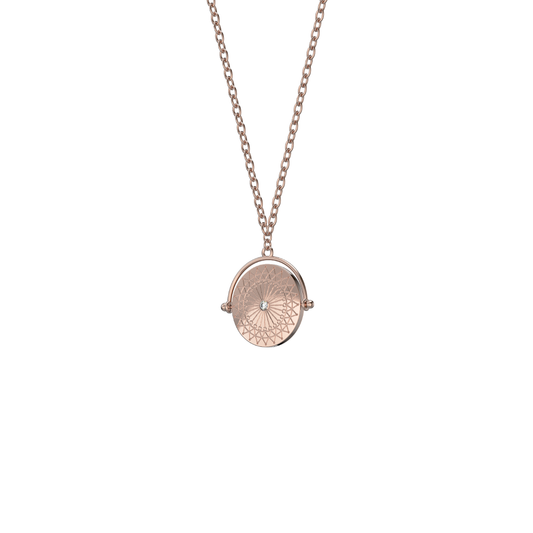 ALLUSION NECKLACE REVERSIBLE FOB / COUPLET ROSE GOLD