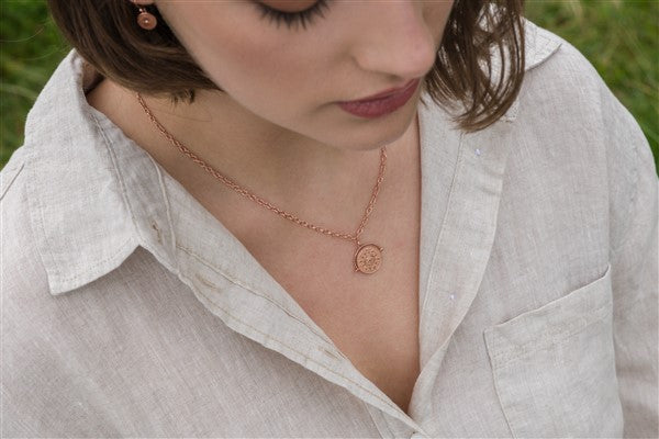 ALLUSION NECKLACE REVERSIBLE FOB / COUPLET ROSE GOLD