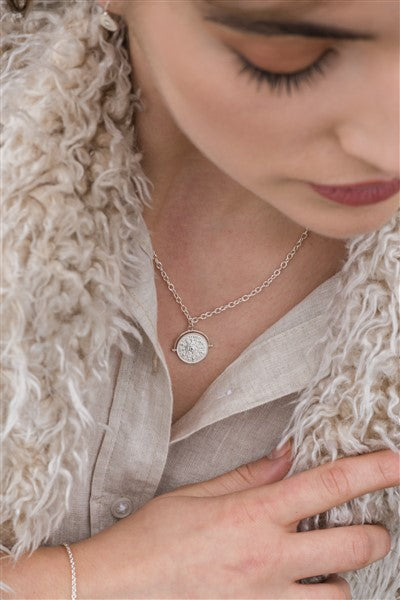 ALLUSION NECKLACE REVERSIBLE FOB / COUPLET SILVER